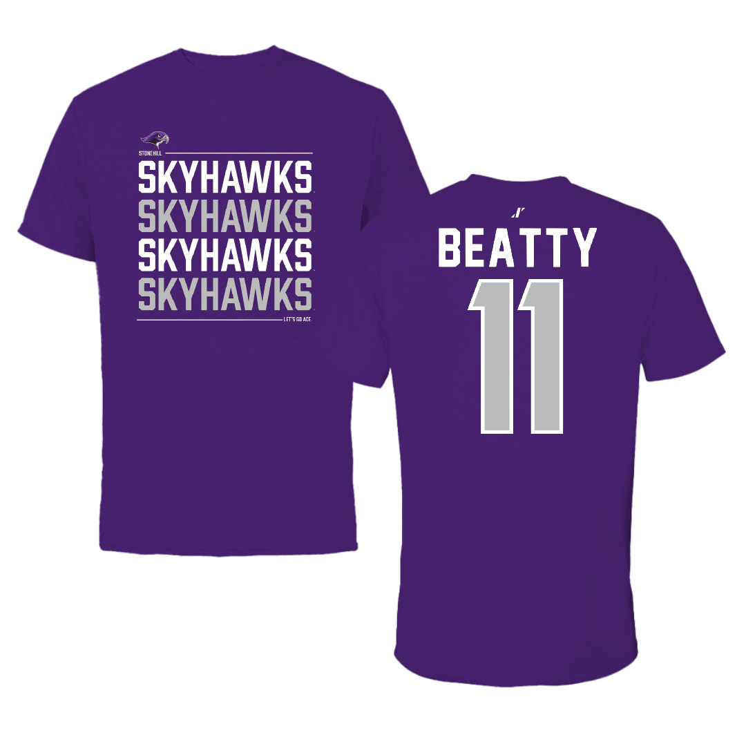 Stonehill College Softball Purple General Tee - #11 Caelan Beatty