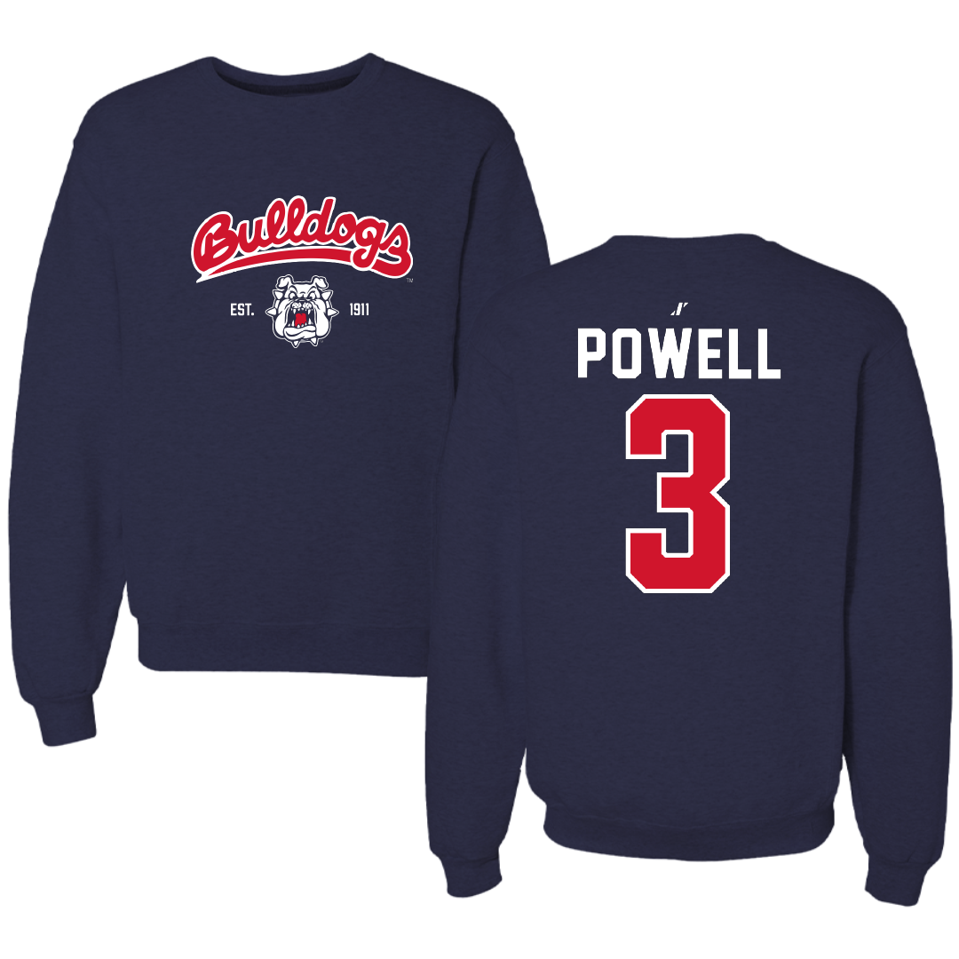 Fresno State University Basketball Navy General Crewneck - #3 Danae Powell