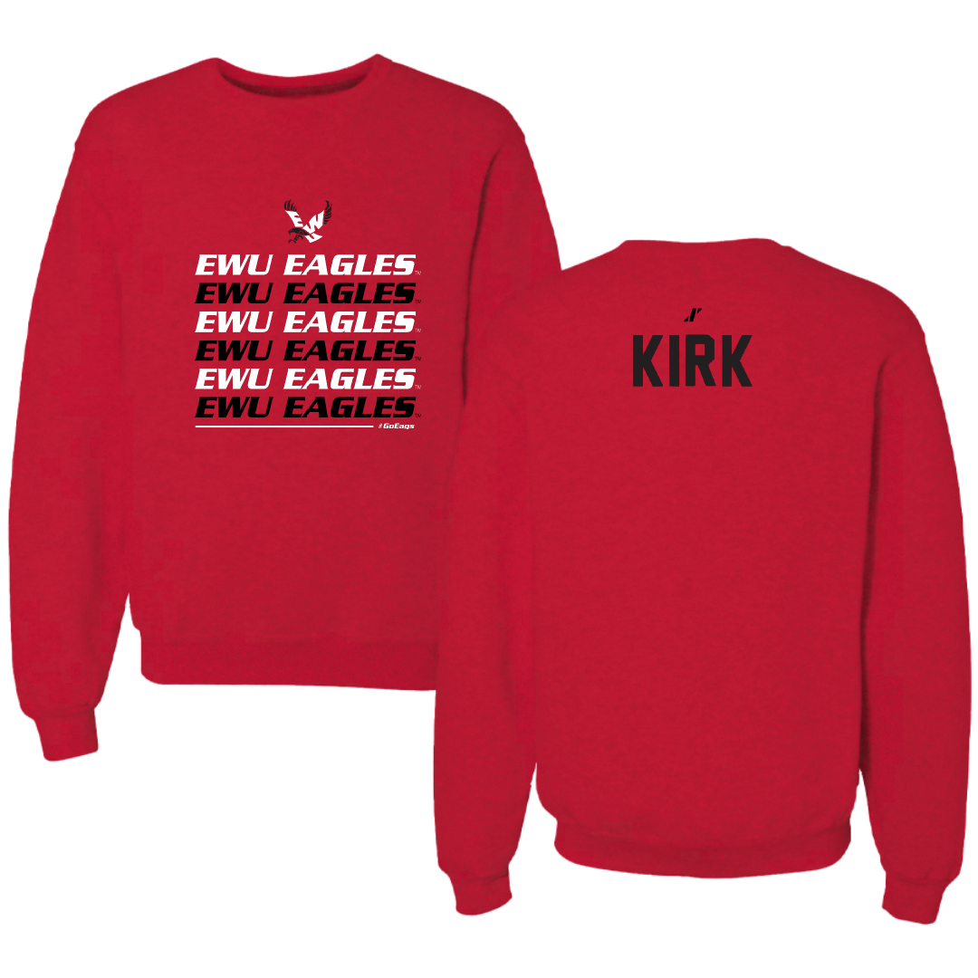 Eastern Washington University Basketball Red General Crewneck - Paris Kirk