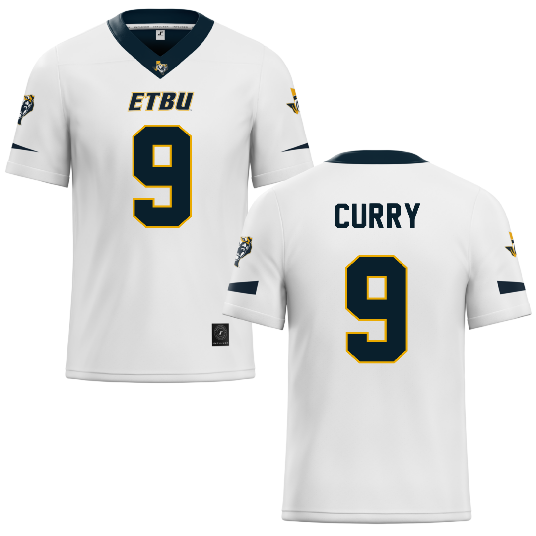 East Texas Baptist University White Football Jersey - #9 Hayden Curry