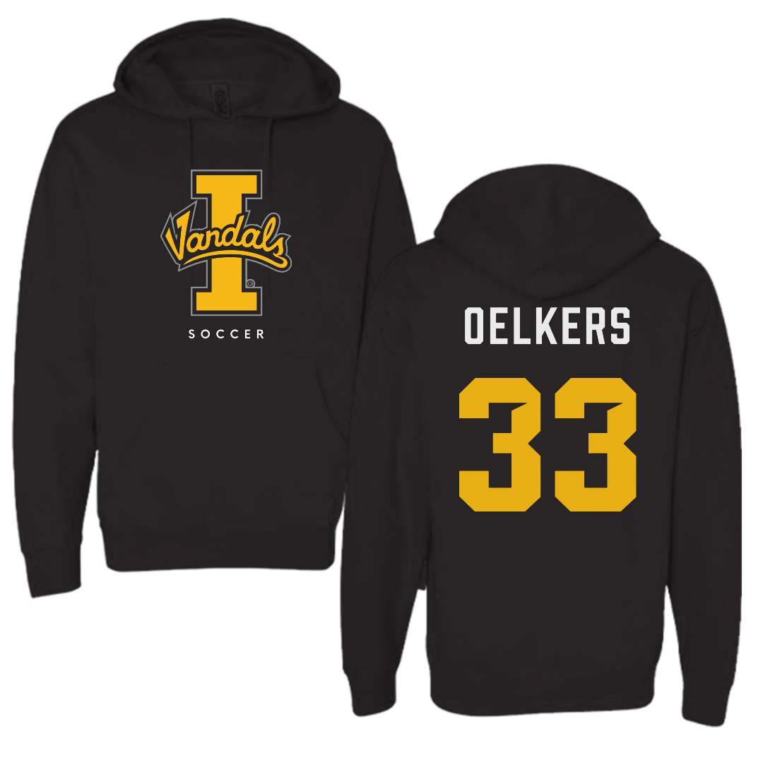 University of Idaho Soccer Black Vandals Hoodie - #33 Payton Oelkers