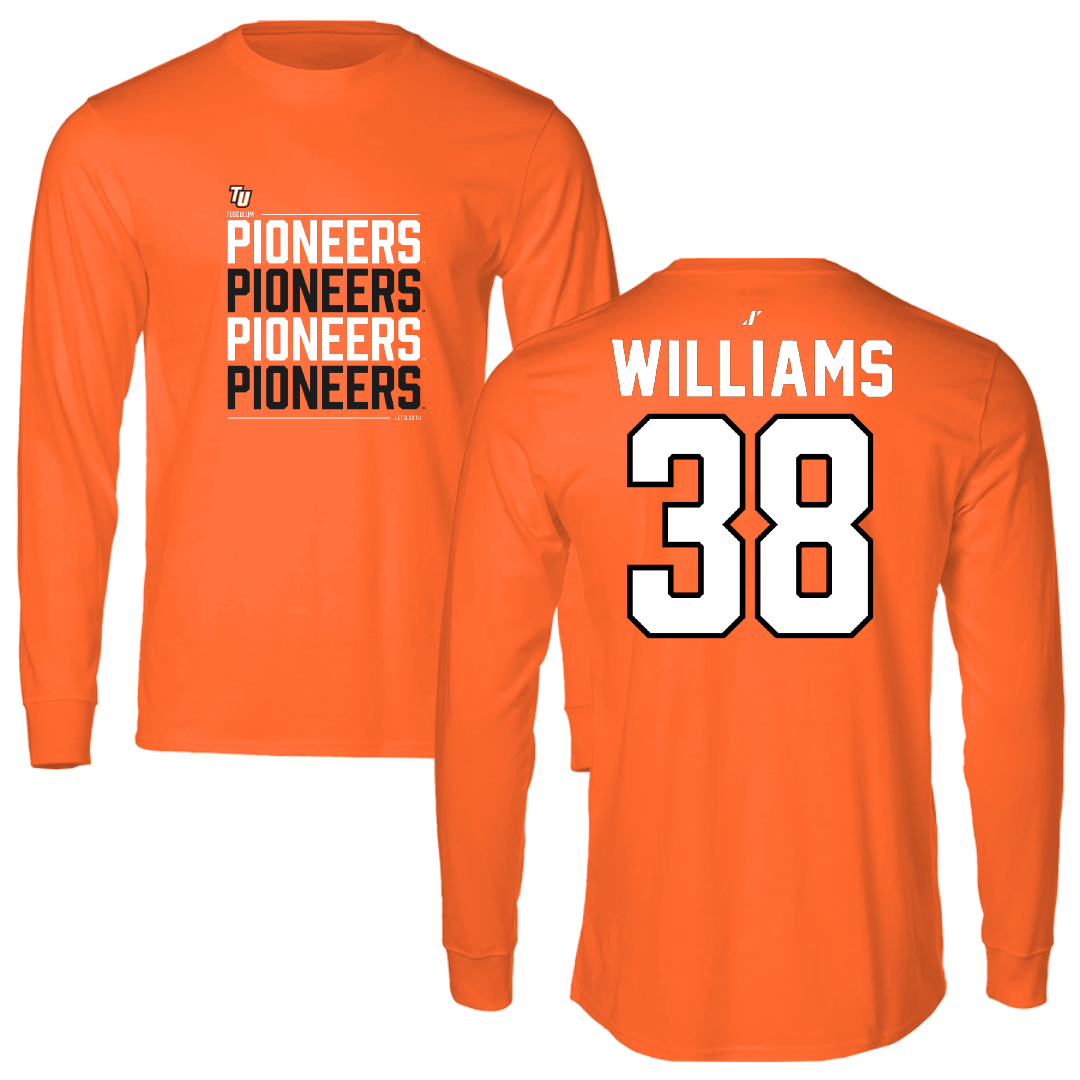 Tusculum University Football Orange General Performance Long Sleeve - #38 Jeremiah Williams