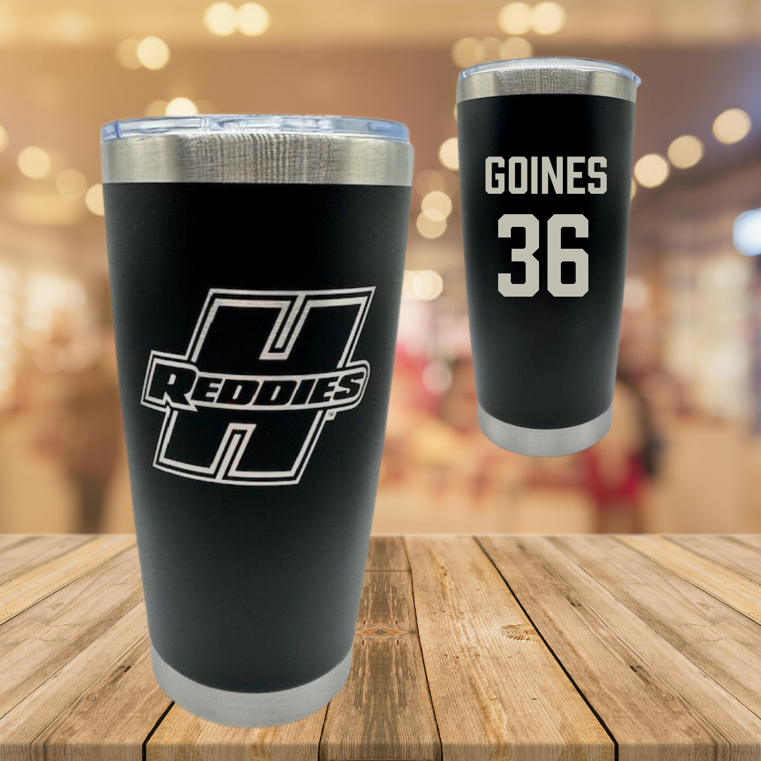 Henderson State University Baseball Black Stainless Steel Tumbler - #36 Dawson Goines