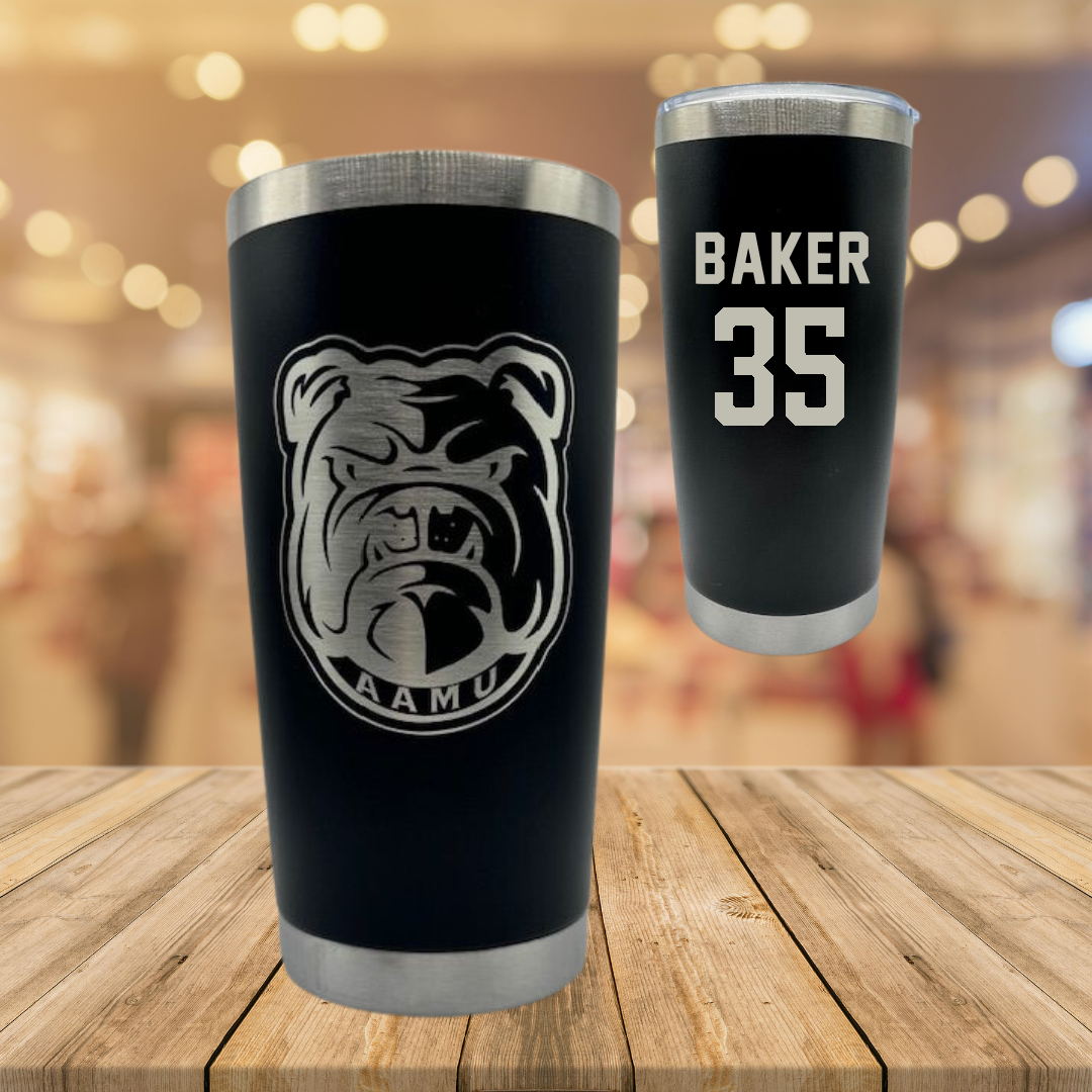 Alabama A&M University Soccer Black Stainless Steel Bulldogs Tumbler - #35 Malini Baker