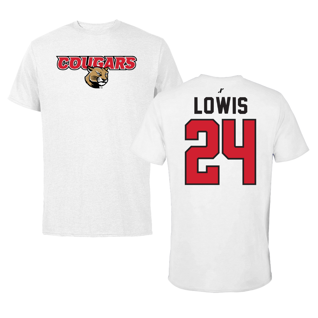 Southern Illinois University Edwardsville Basketball White Performance Tee - #24 Sofie Lowis