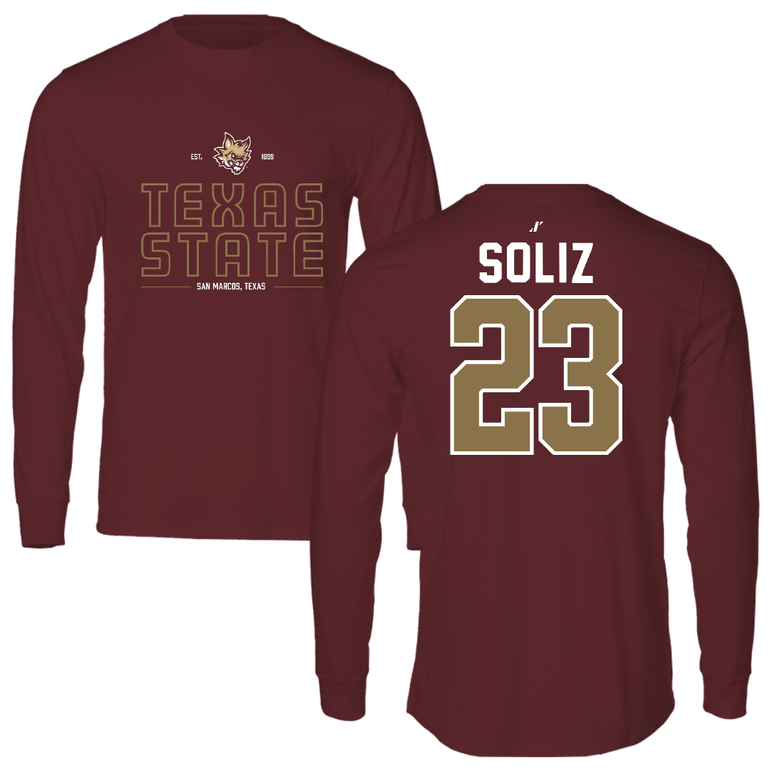 Texas State University Softball Maroon General Long Sleeve - #23 Analisa Soliz