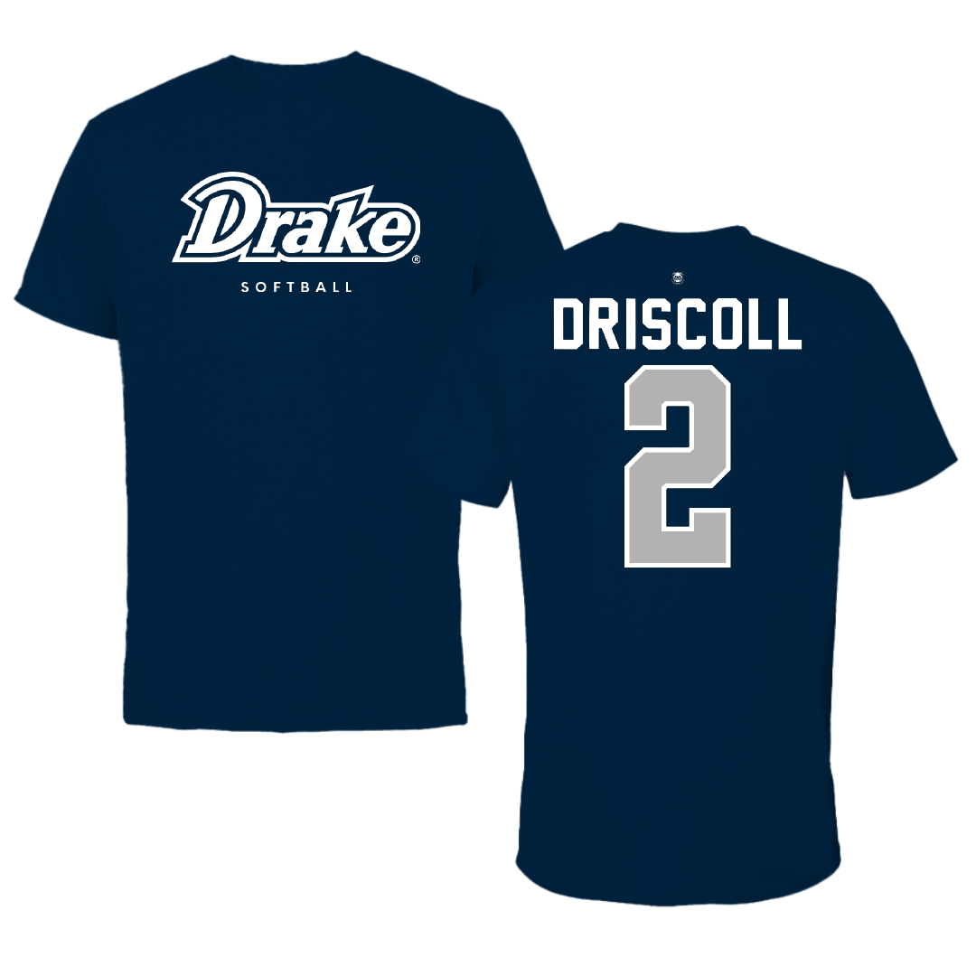 Drake University Softball Navy Tee - #2 Peyton Driscoll