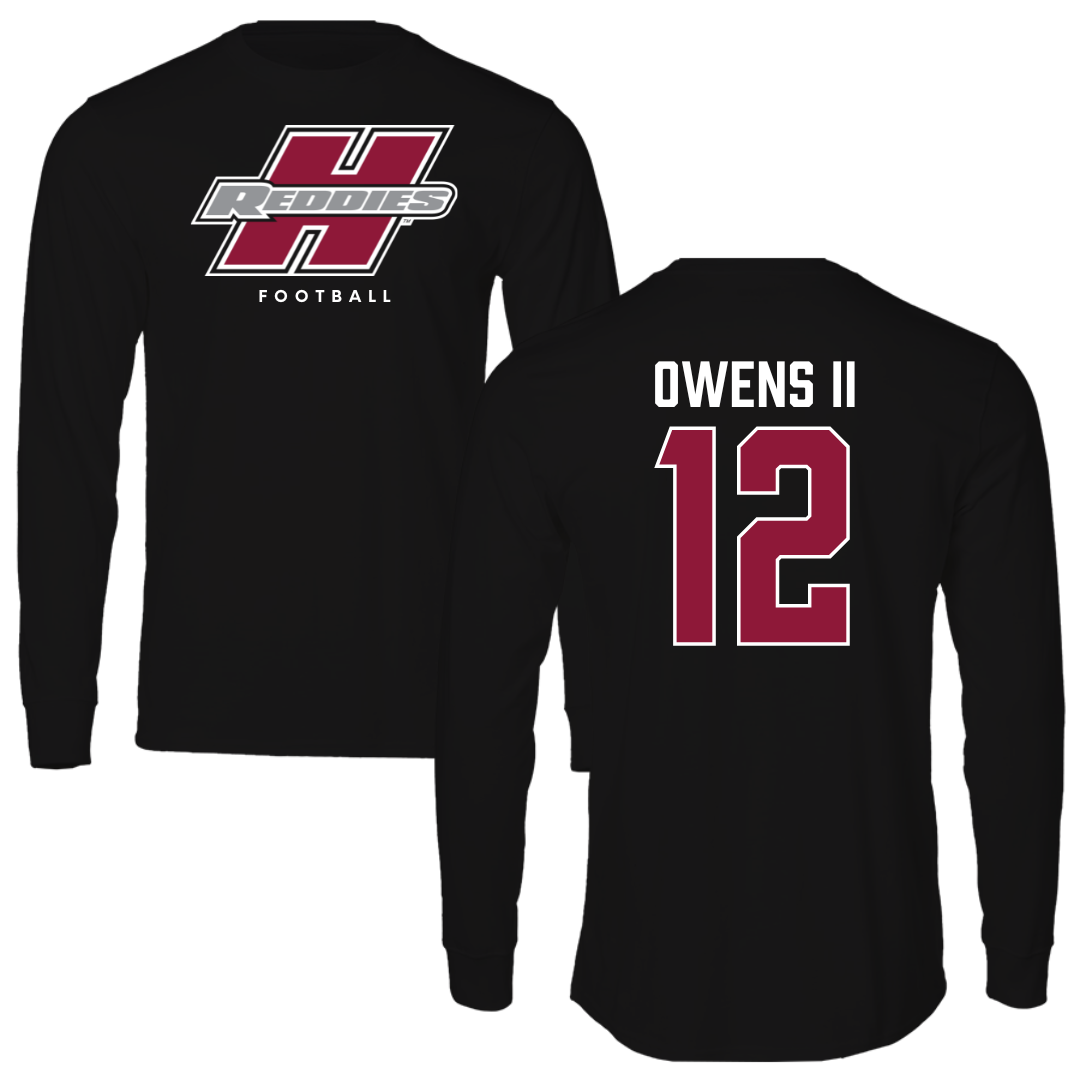 Henderson State University Football Black Performance Long Sleeve - #12 Kirby Owens II