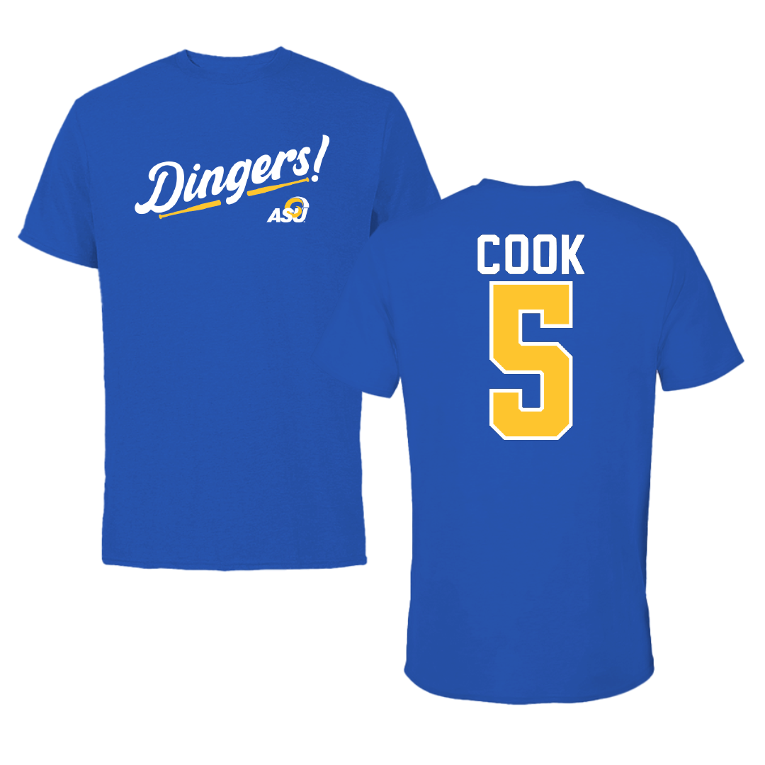 Angelo State University Baseball Blue Dingers Tee - #5 Jude Cook