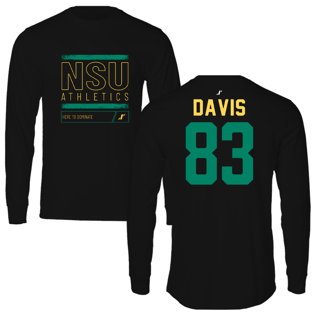 Norfolk State University Football Black Dominate Long Sleeve - #83 Clifton Davis