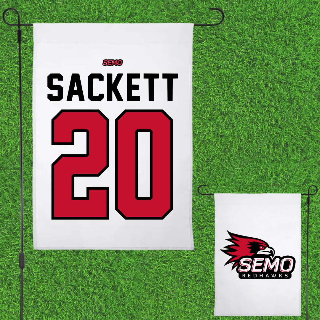 Southeast Missouri State University Softball White Garden Flag - #20 Kat Sackett