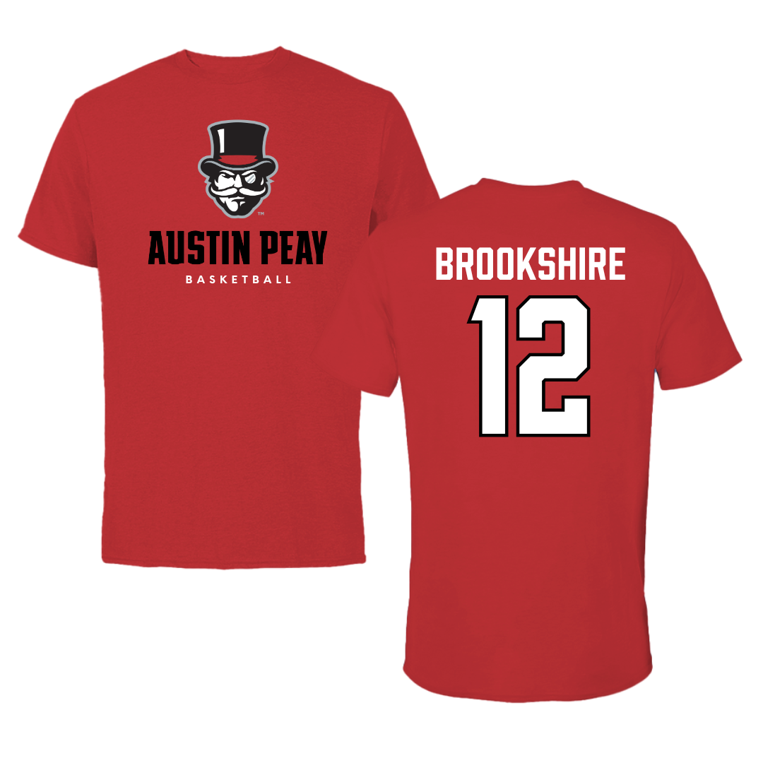 Austin Peay State University Basketball Red Mascot Performance Tee - #12 Anton Brookshire