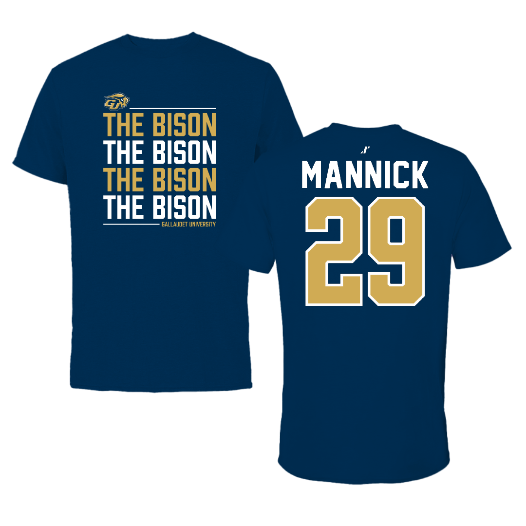 Gallaudet University Football Navy General Tee - #29 Jake Mannick