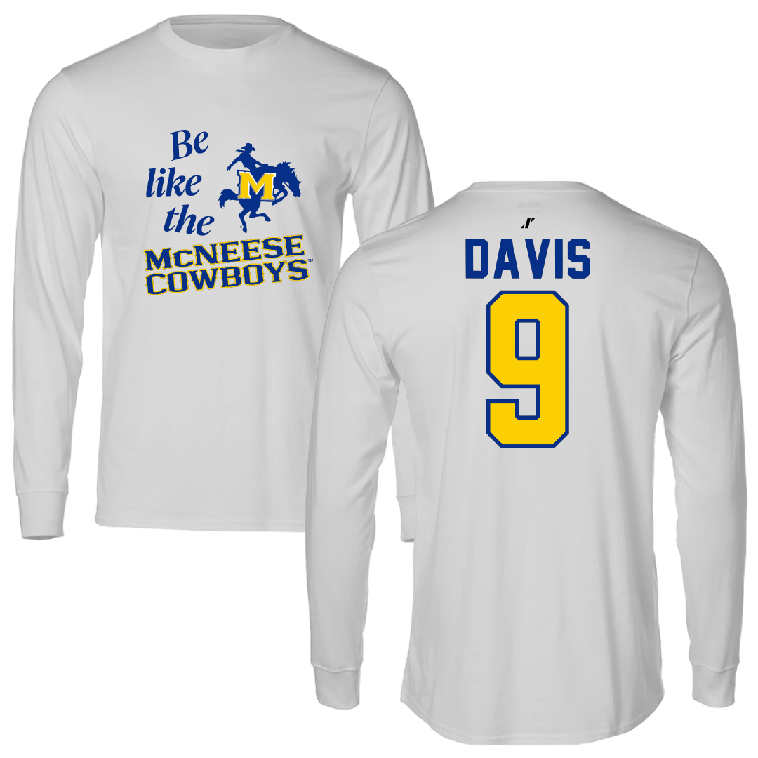 McNeese State University Softball Light Gray Be Like Us Performance Long Sleeve - #9 Lindsay Davis