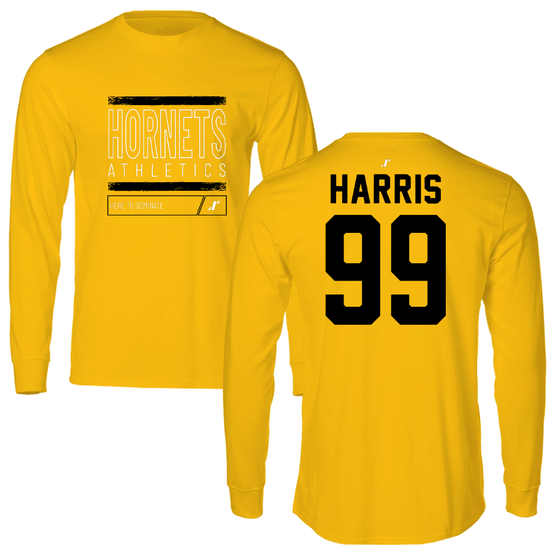 Alabama State University Volleyball Gold Dominate Performance Long Sleeve - #99 Lyndsay Harris