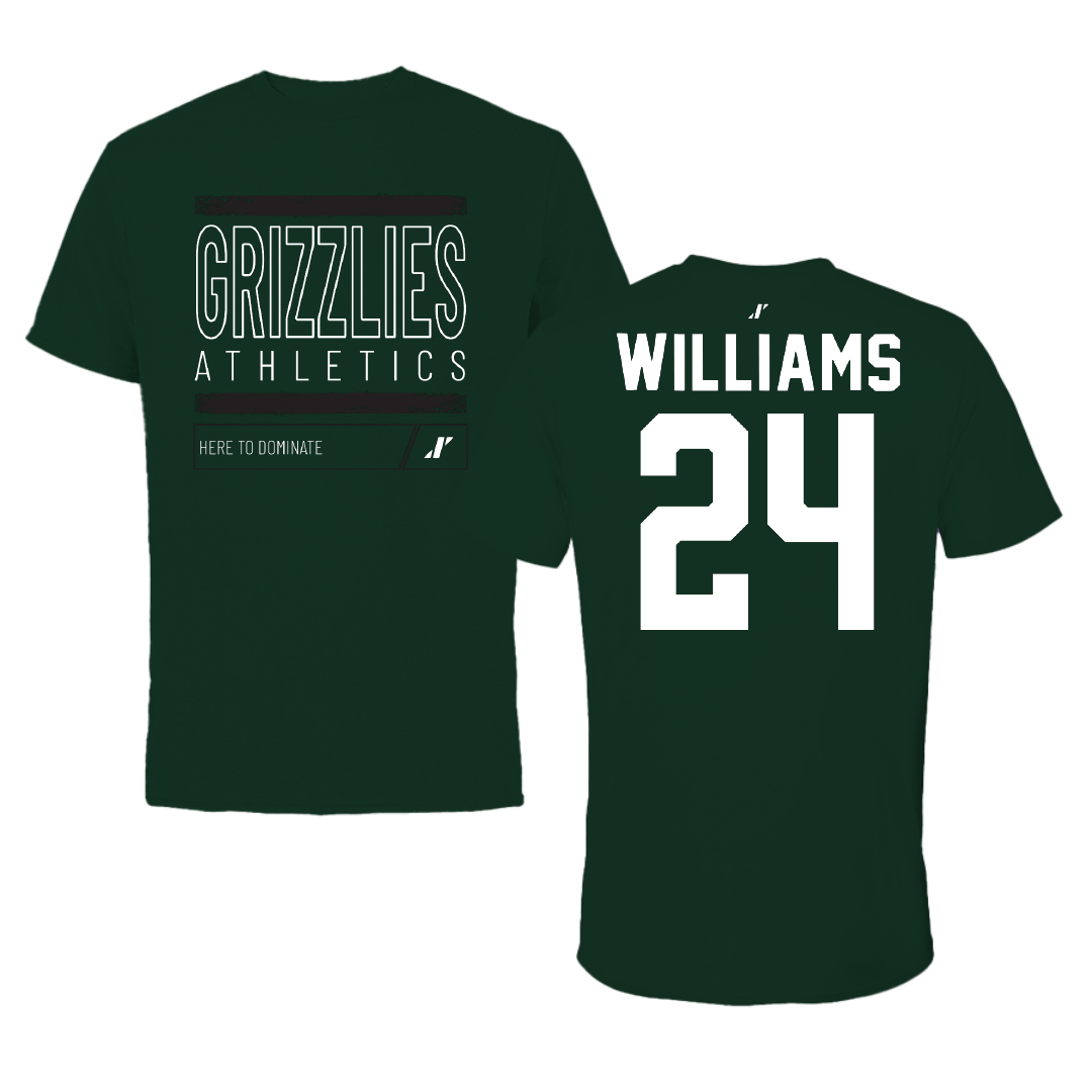 Adams State University Football Forest Green Dominate Tee - #24 Christopher Williams