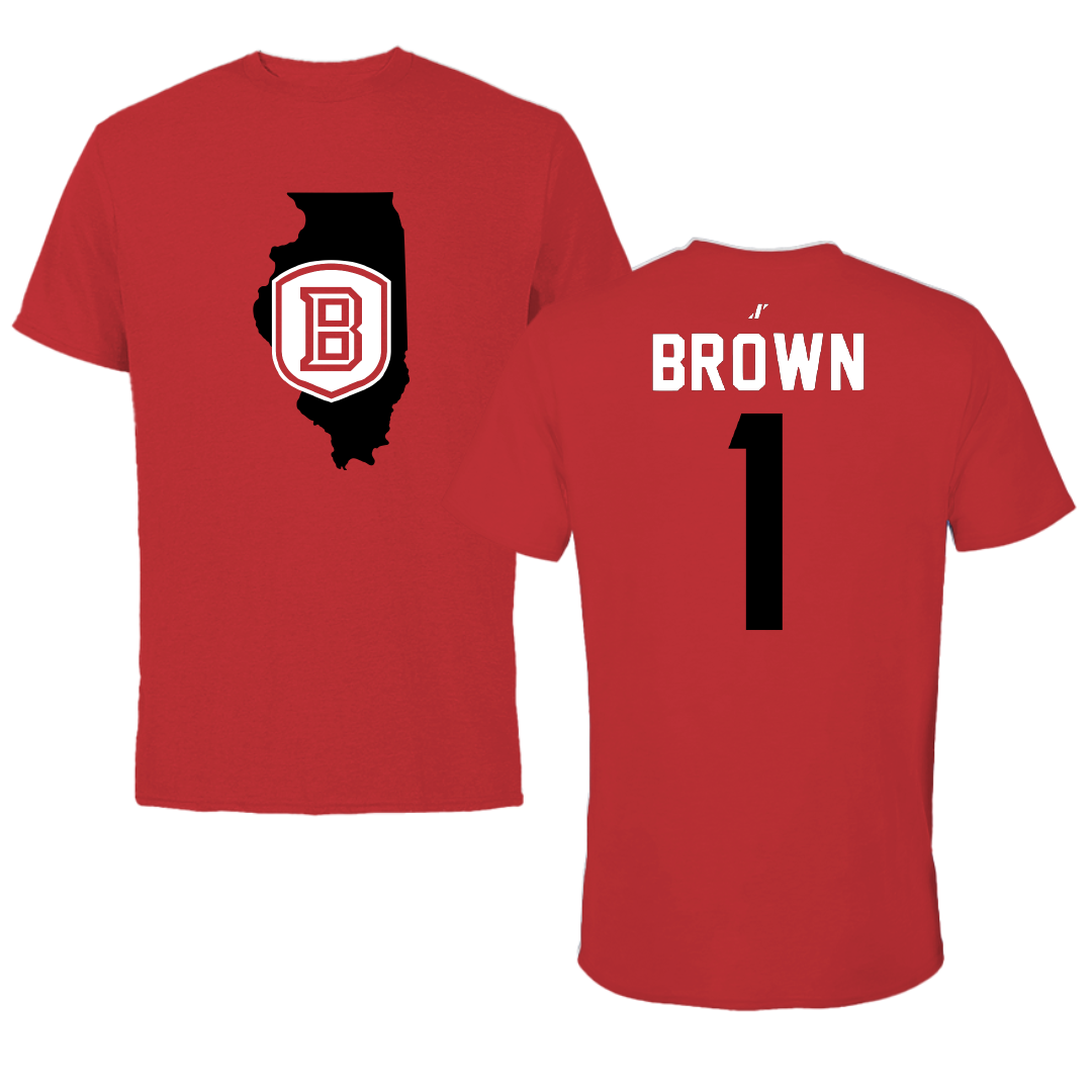 Bradley University Volleyball Red State Performance Tee - #1 Corrie Brown