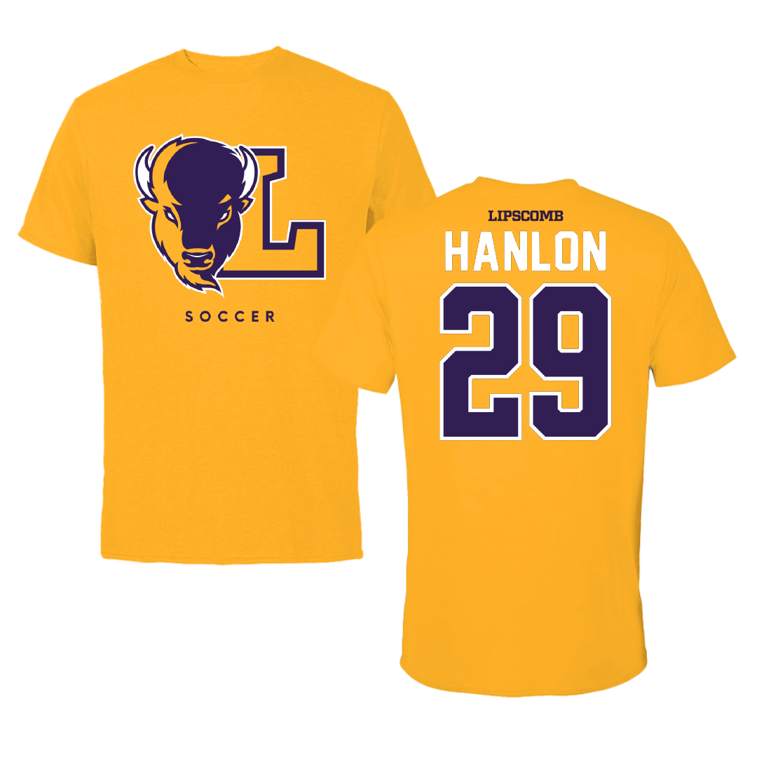 Lipscomb University Soccer Gold Tee - #29 Luke Hanlon