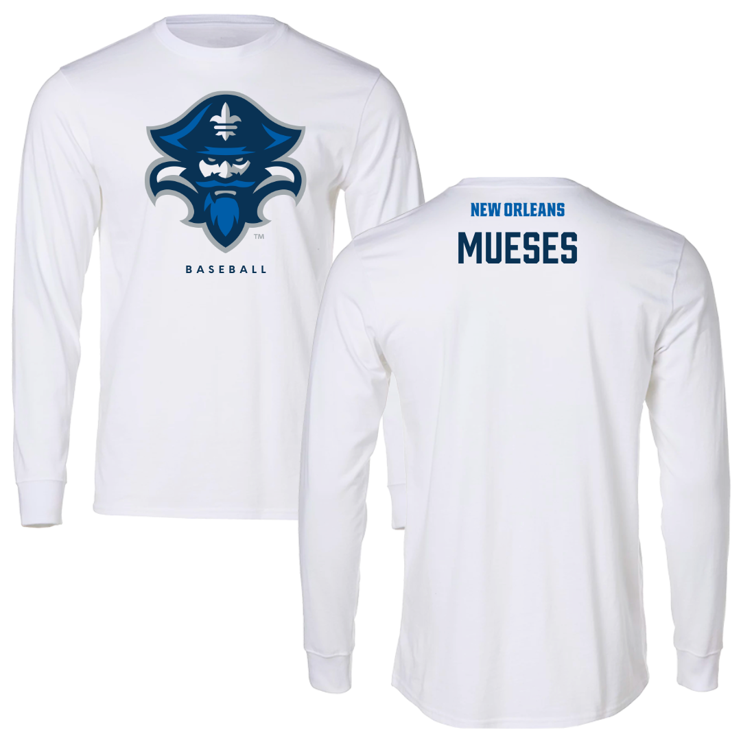 University of New Orleans Baseball White Long Sleeve - Marco Mueses