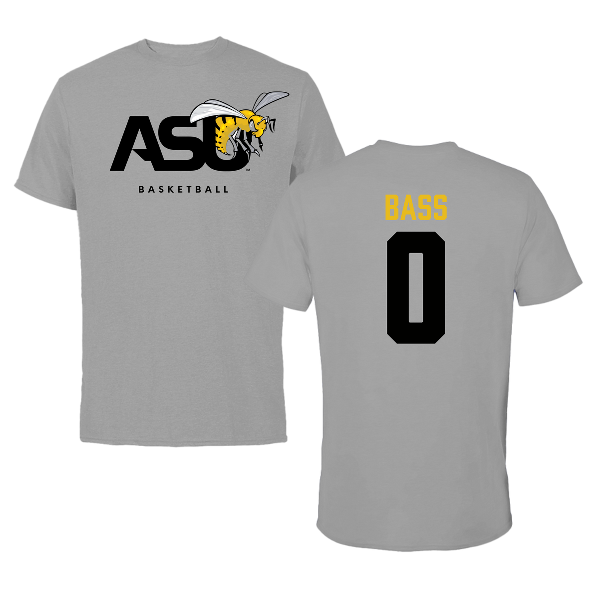 Alabama State University Basketball Dark Gray Tee - #0 D'Ante Bass