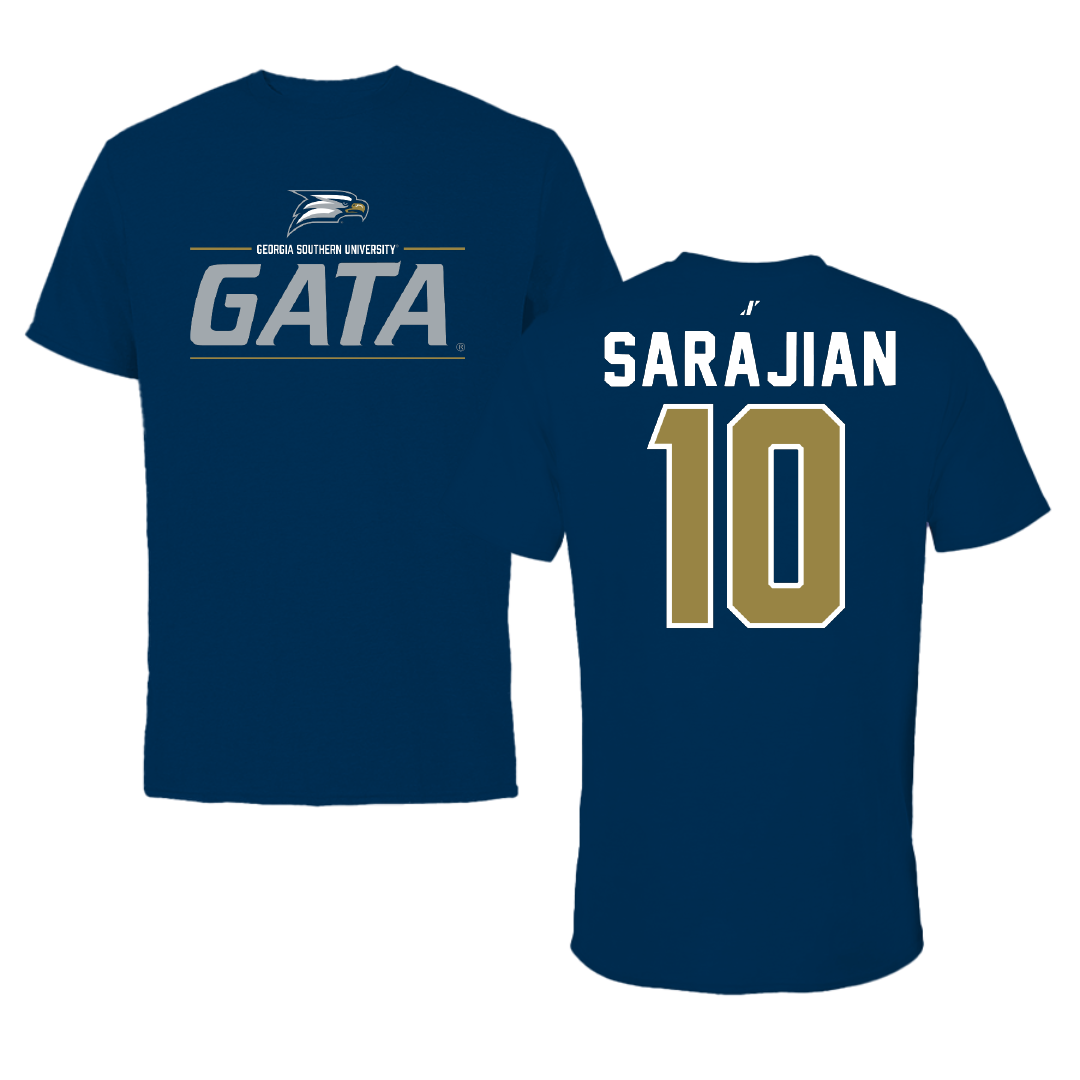 Georgia Southern University Soccer Navy General Tee - #10 Harvey Sarajian