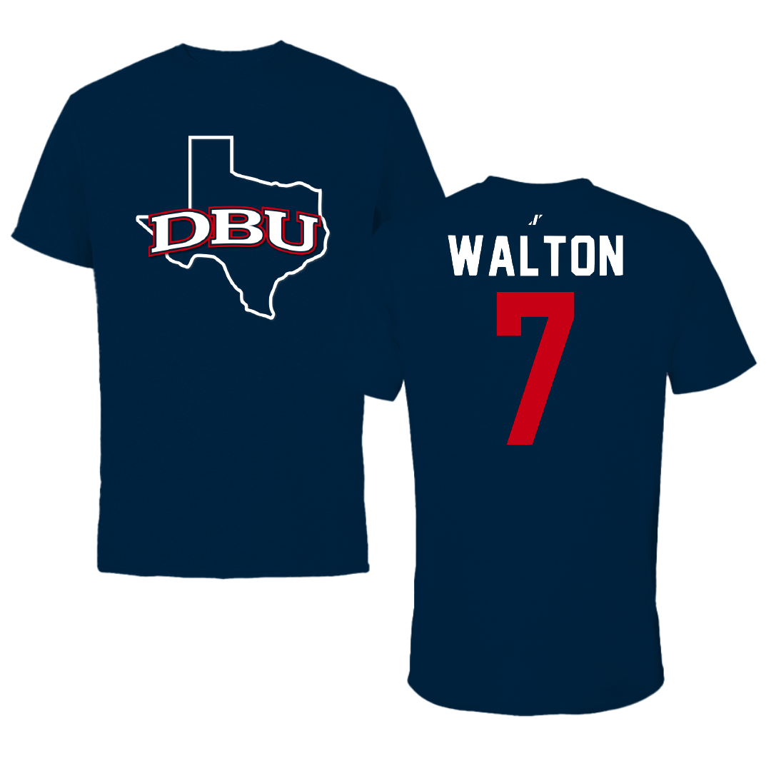 Dallas Baptist University Volleyball Navy State Performance Tee - #7 Aryn Walton