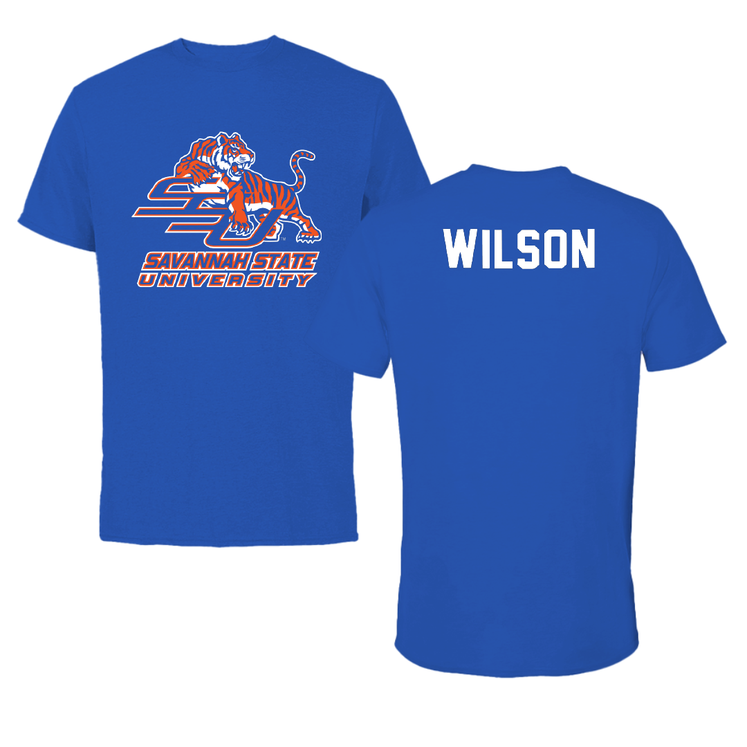 Savannah State University TF and XC Blue Performance Tee - xavier wilson