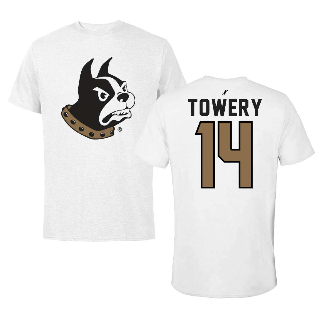 Wofford College Softball White Performance Tee - #14 Megan Towery