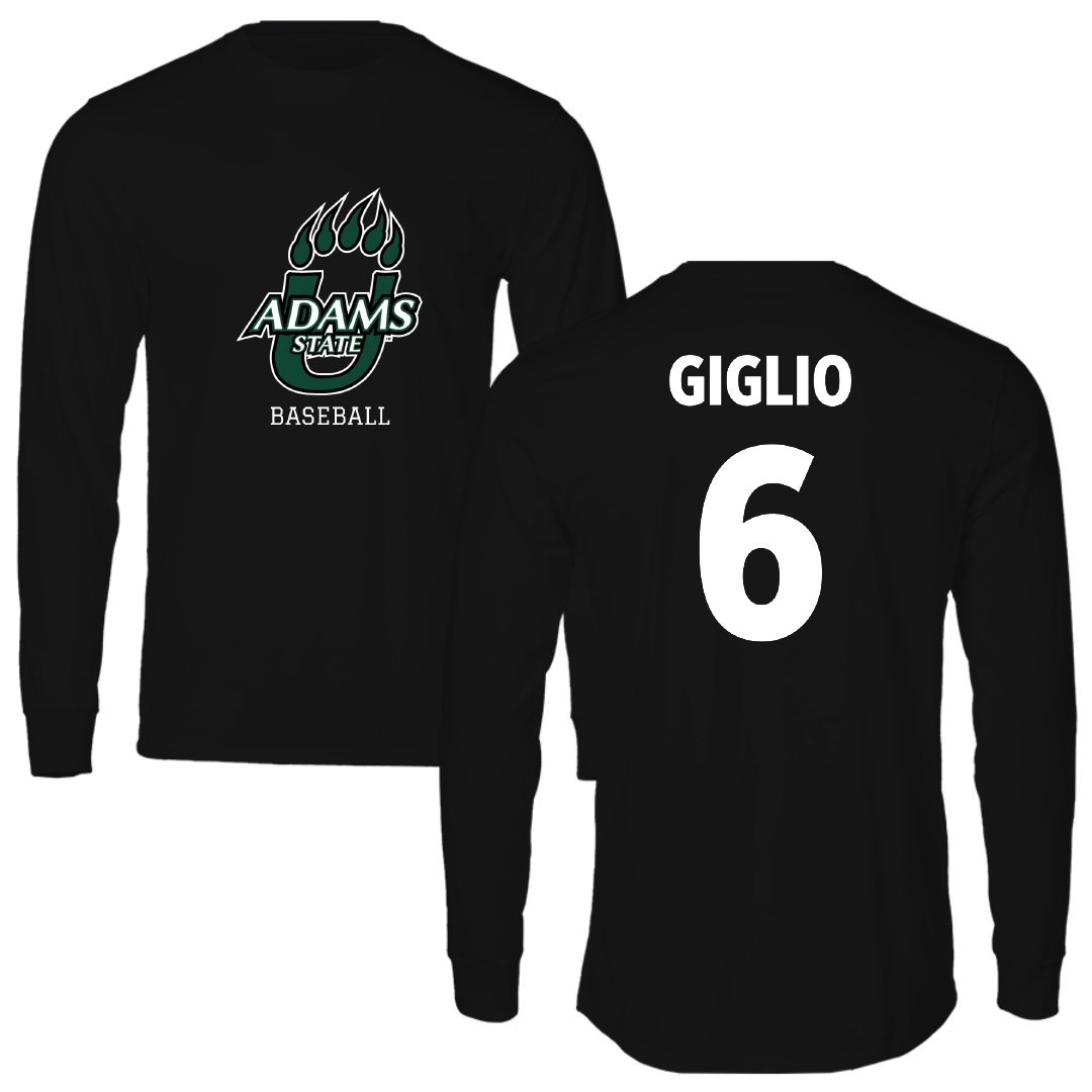 Adams State University Baseball Black State Performance Long Sleeve - #6 Paul Giglio