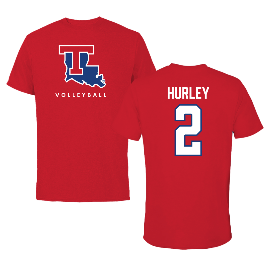 Louisiana Tech University Volleyball Red Performance Tee - #2 Jailen Hurley
