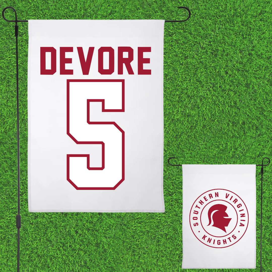 Southern Virginia University Basketball White Garden Flag - #5 Luc DeVore