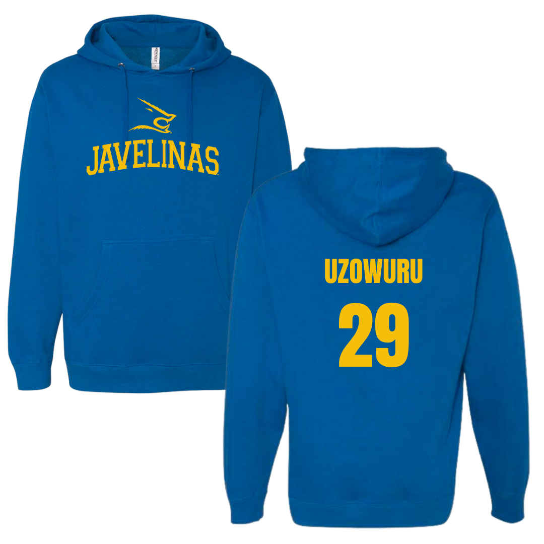 Texas A&M University-Kingsville Football Blue Hoodie - #29 Bryan Uzowuru