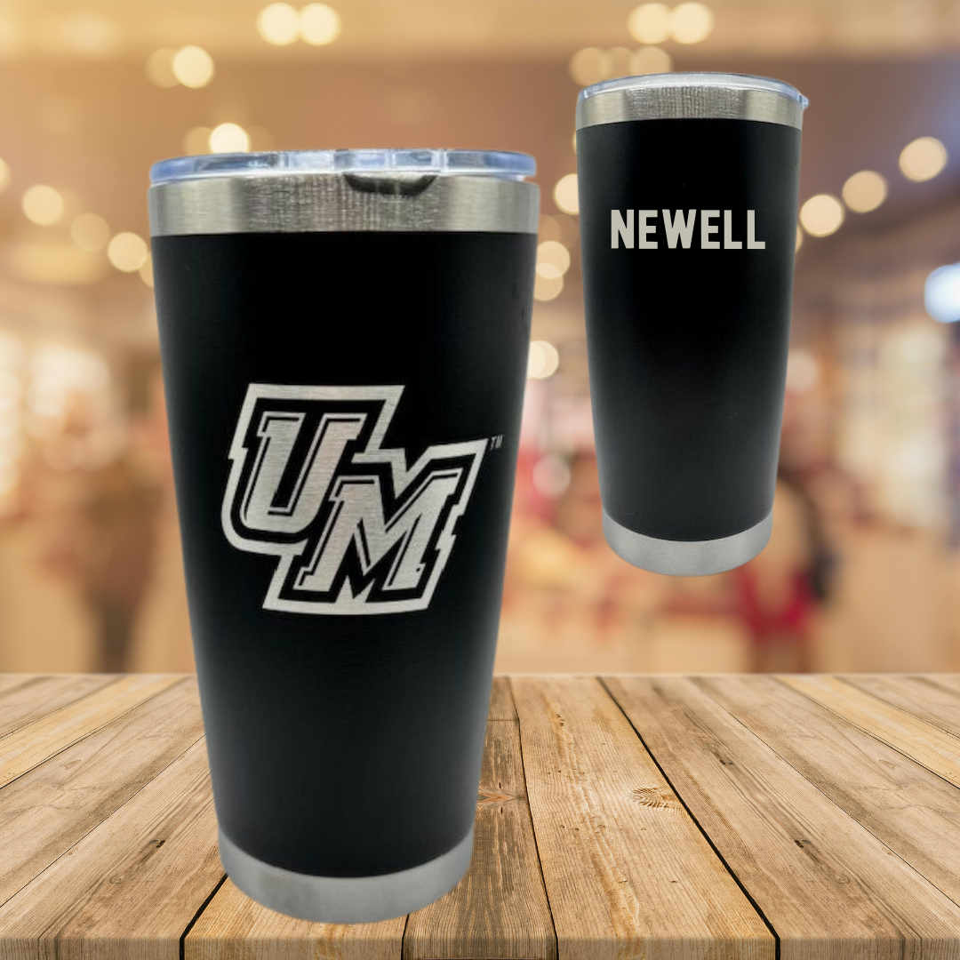 University of Montevallo TF and XC Black Stainless Steel Tumbler - Caleb Newell