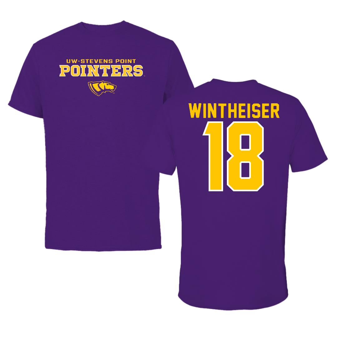 University of Wisconsin-Stevens Point Baseball Purple Tee - #18 Steven Wintheiser