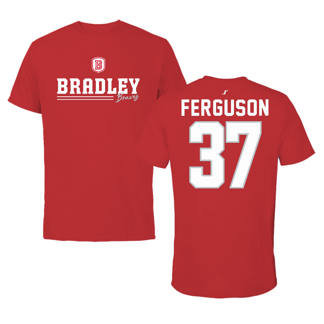 Bradley University Soccer Red General Performance Tee - #37 Ian Ferguson