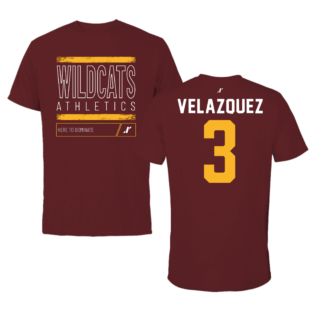 Bethune-Cookman University Softball Maroon Dominate Performance Tee - #3 Briana Velazquez