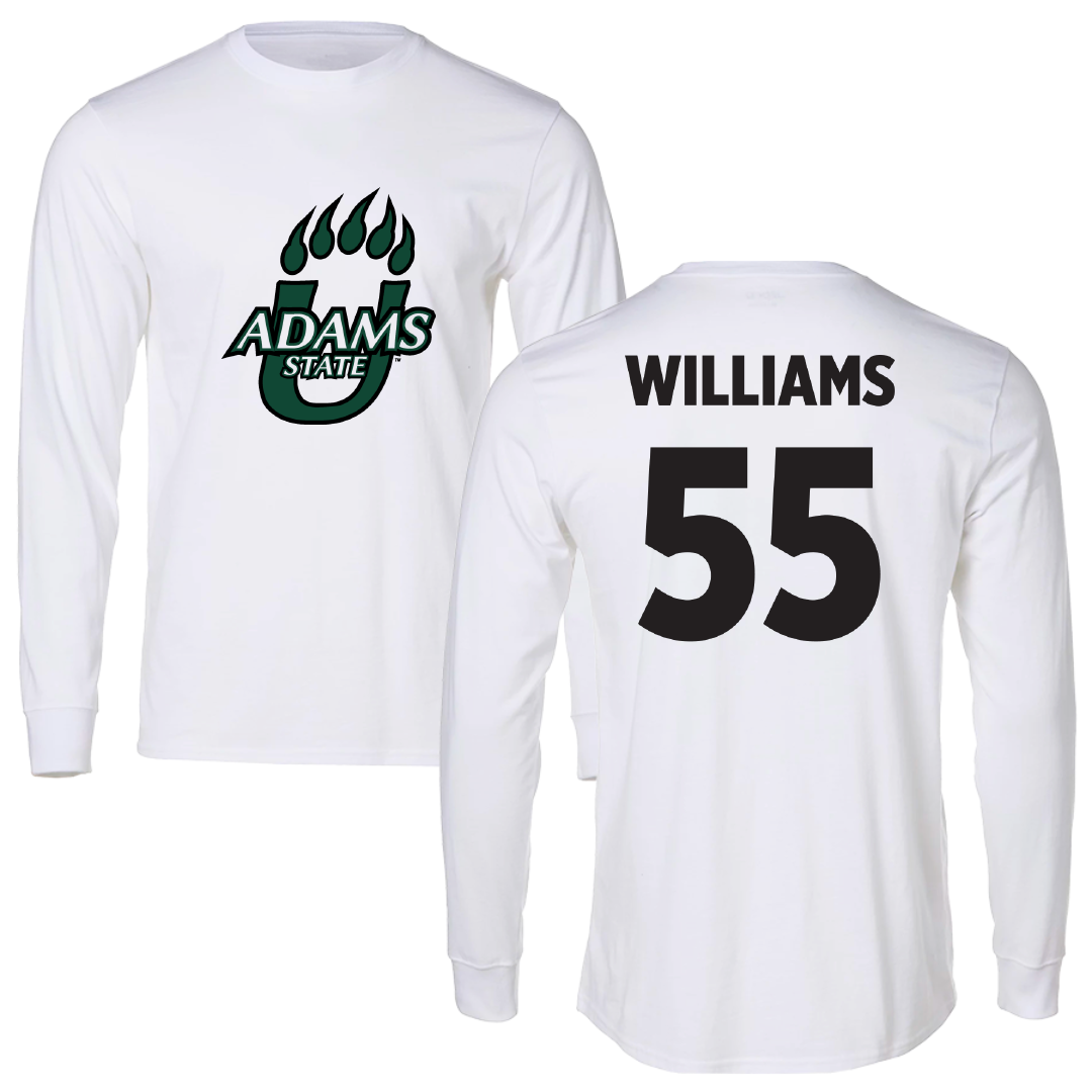 Adams State University Football White Long Sleeve - #55 Quincy Williams