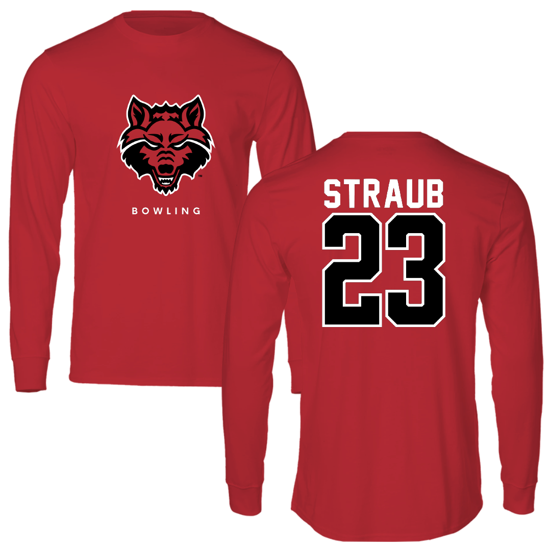Arkansas State University Bowling Red Long Sleeve - #23 Melanie Straub