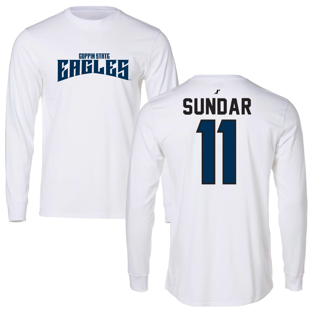 Coppin State University Baseball White Classic Long Sleeve - #11 Pranav Sundar