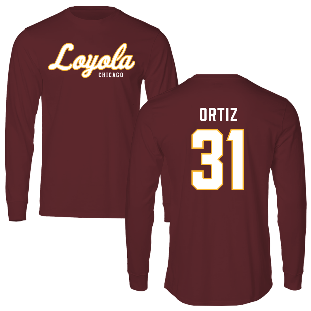 Loyola University-Chicago Soccer Maroon Long Sleeve - #31 Alex Ortiz