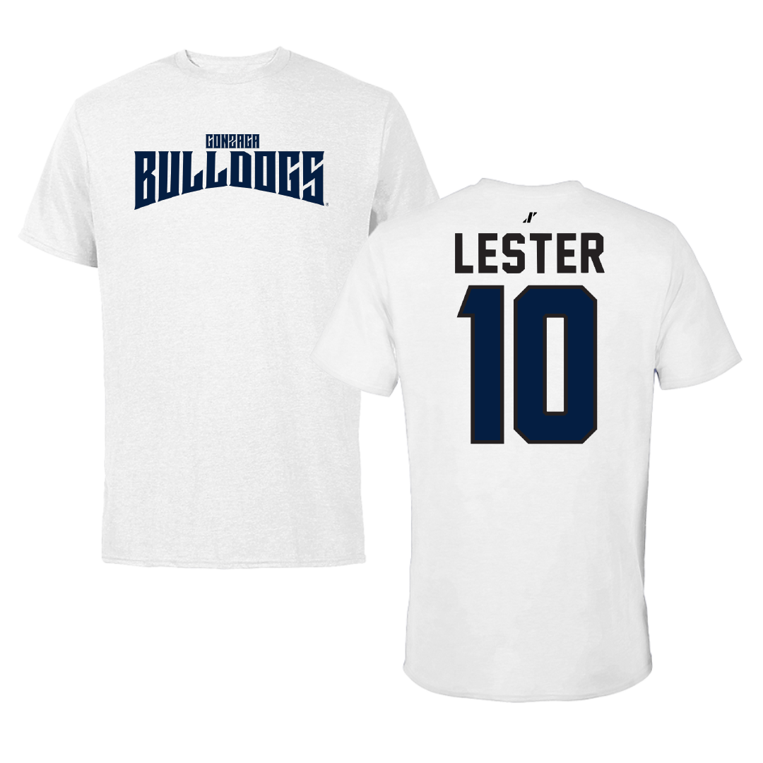 Gonzaga University Soccer White Classic Performance Tee - #10 Olivia Lester