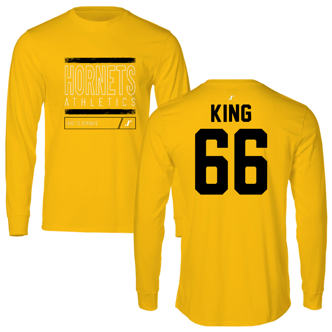 Alabama State University Football Gold Dominate Performance Long Sleeve - #66 Darrius King