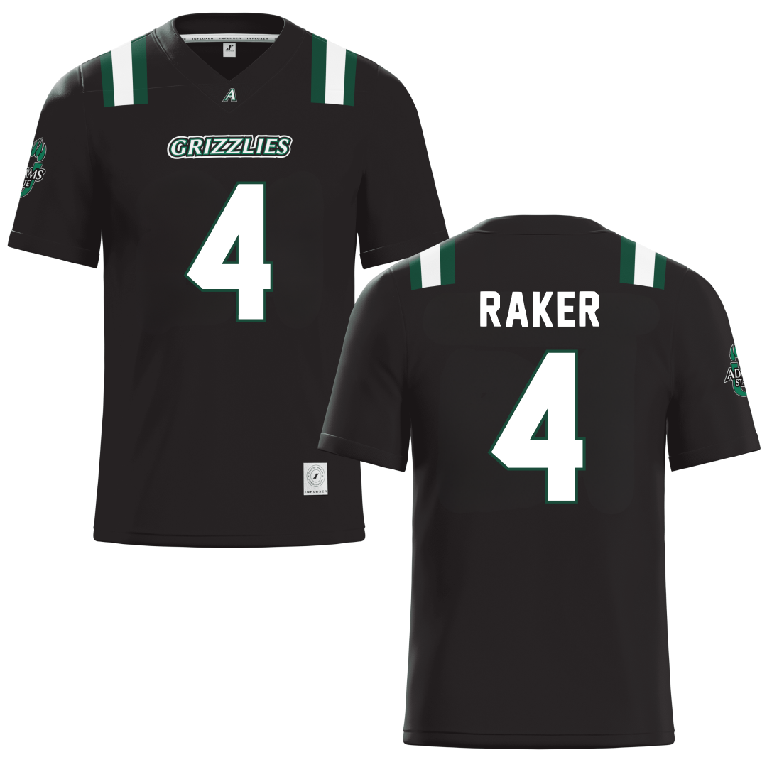 Adams State University Black Football Jersey - #4 Joey Raker