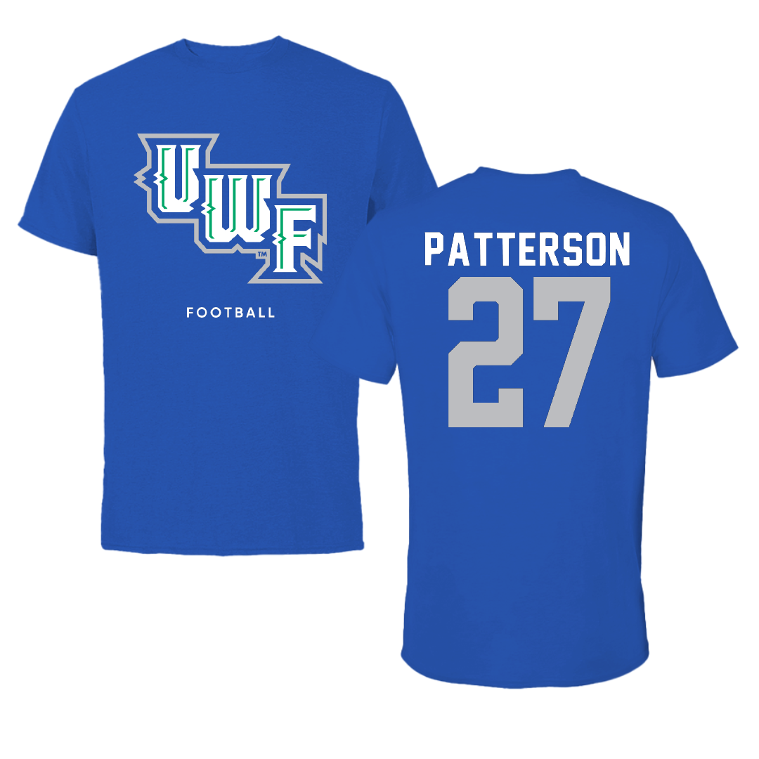 University of West Florida Football Blue Tee - #27 Tyler Patterson