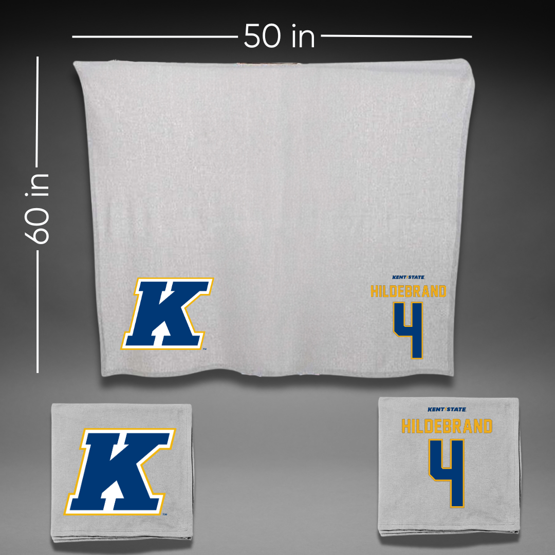 Kent State University Basketball Gray Blanket - #4 Journey Hildebrand