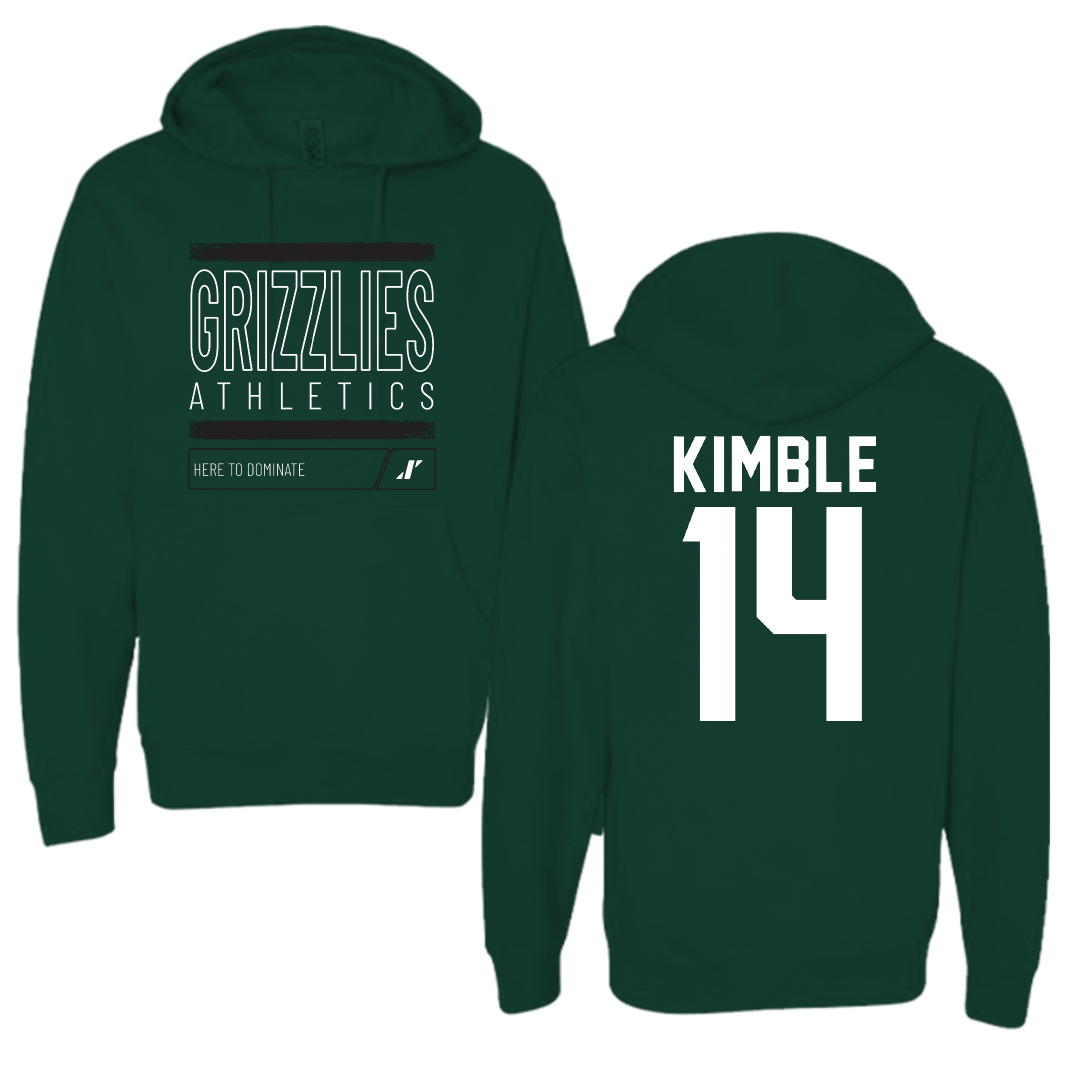 Adams State University Basketball Forest Green Dominate Hoodie - #14 Cam Kimble