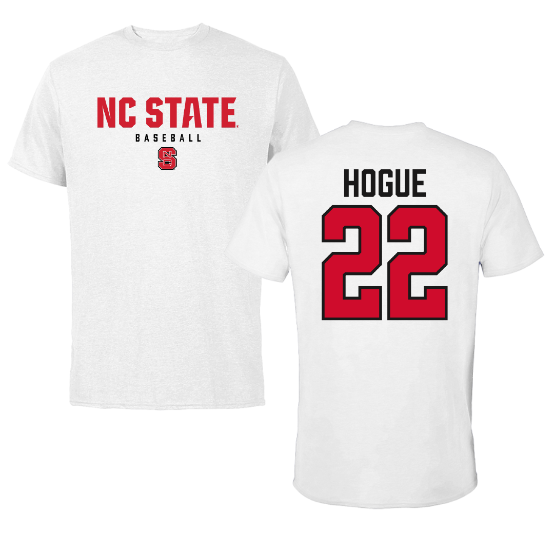 North Carolina State University Baseball White Tee - #22 Joshua Hogue