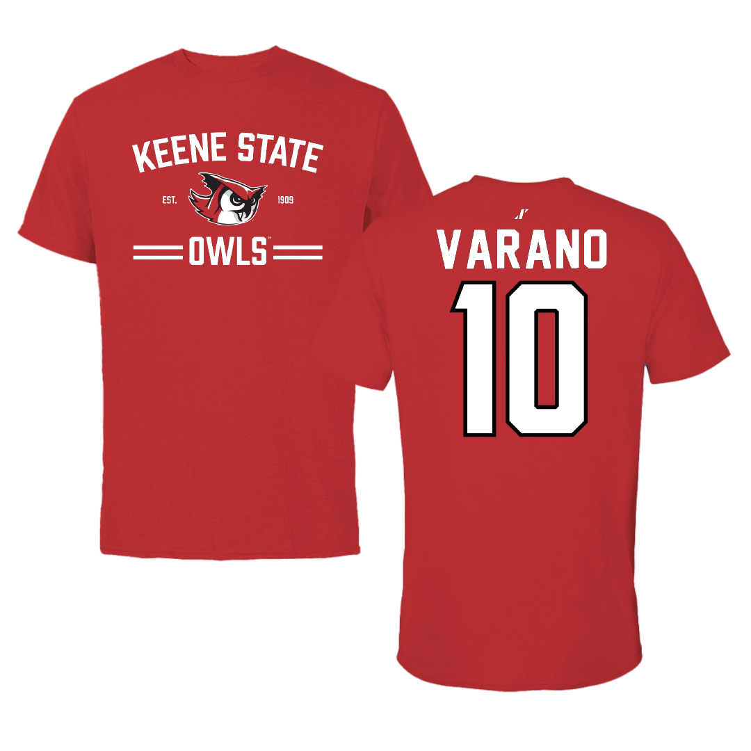 Keene State College Baseball Red General Performance Tee - #10 Alec Varano