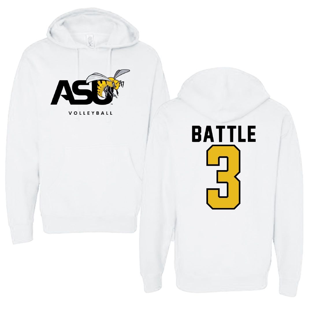 Alabama State University Volleyball White ASU Hoodie - #3 Norielle Battle