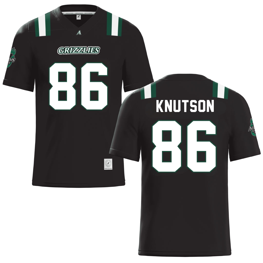 Adams State University Black Football Jersey - #86 Kelin Knutson